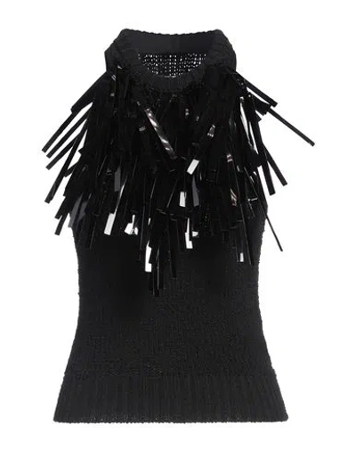Jil Sander Woman Top Black Size 4 Cotton, Elastane