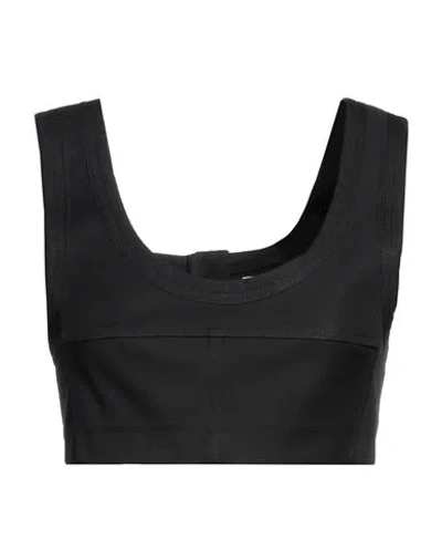 Jil Sander Woman Top Black Size 2 Cotton, Polyester