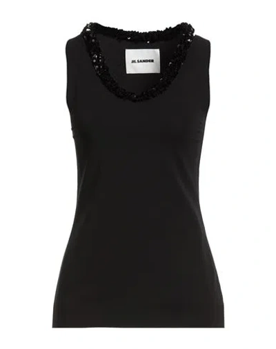 Jil Sander Woman Top Black Size 2 Viscose, Polyester, Elastane
