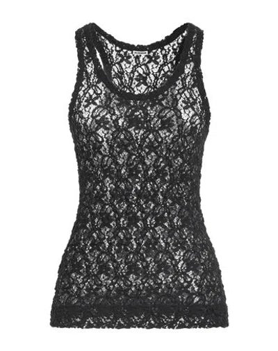 Jil Sander Woman Top Black Size 4 Cotton, Polyamide, Elastane