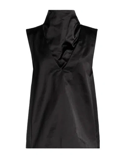 Jil Sander Woman Top Black Size 6 Cotton, Viscose