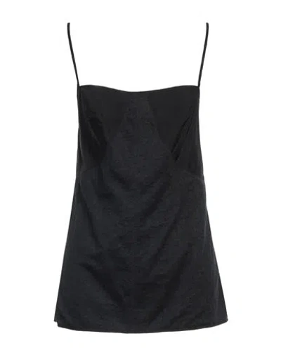 Jil Sander Woman Top Black Size 6 Cotton, Viscose, Polyamide