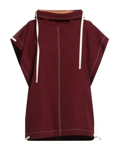 Jil Sander Woman T-shirt Burgundy Size 6 Wool In Red