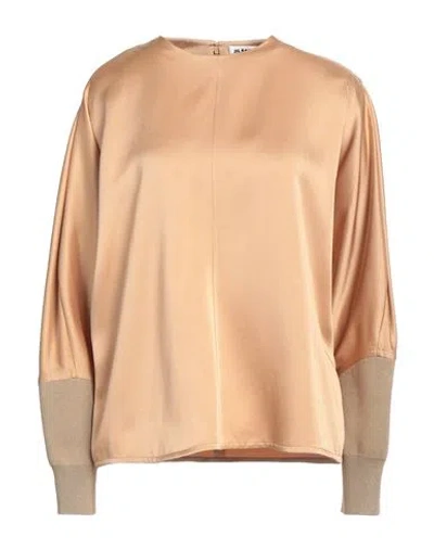 Jil Sander Woman Top Camel Size 10 Acetate, Viscose, Cotton, Polyamide, Elastane In Beige