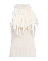 Jil Sander Woman Top Cream Size 2 Cotton, Elastane