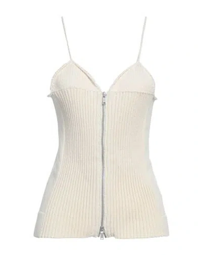 Jil Sander Woman Top Cream Size 6 Cotton In White