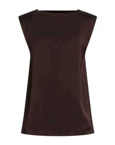Jil Sander Woman Top Dark Brown Size 2 Viscose