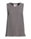 Jil Sander Woman Top Taupe Size 10 Viscose, Linen In Grey