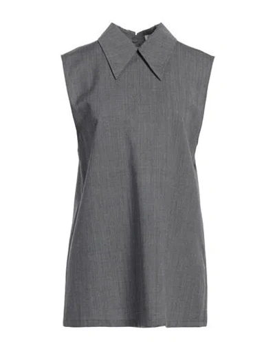 Jil Sander Woman Top Grey Size 10 Wool