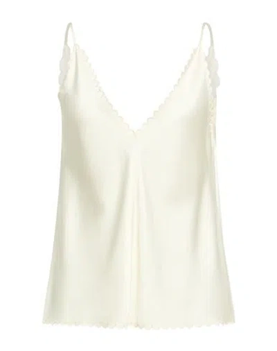 Jil Sander + Woman Top Ivory Size 12 Acetate, Viscose In Neutral