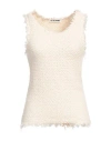 Jil Sander Woman Top Ivory Size 4 Cotton, Viscose, Elastane In White