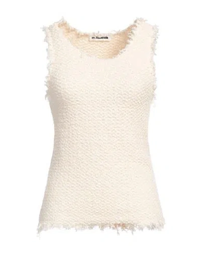 Jil Sander Woman Top Ivory Size 4 Cotton, Viscose, Elastane In White