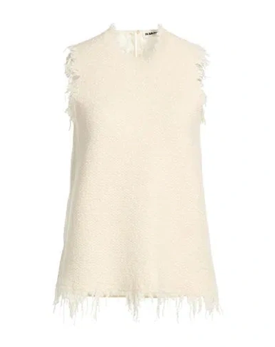 Jil Sander Woman Top Ivory Size 8 Silk, Viscose, Wool In Pink