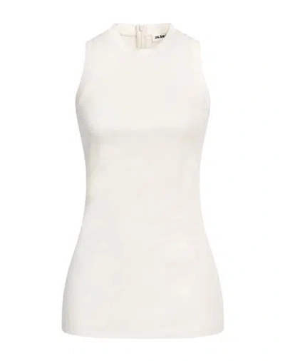 Jil Sander Woman Top Ivory Size L Silk In White