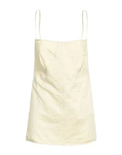 Jil Sander Woman Top Pastel Yellow Size 6 Cotton, Viscose, Polyamide