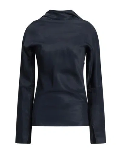 Jil Sander Woman Top Midnight Blue Size 00 Viscose In Black