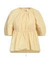 Jil Sander Woman Top Light Yellow Size 4 Cotton