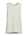 Jil Sander Woman Top Sage Green Size 2 Viscose, Linen In Sage Green