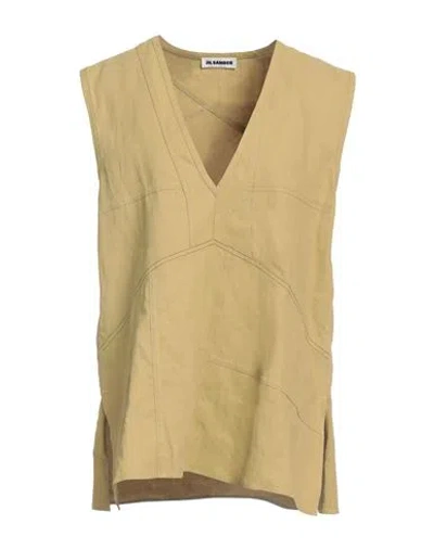 Jil Sander Woman Top Sage Green Size 8 Linen