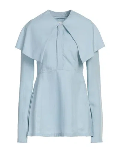 Jil Sander Woman Top Sky Blue Size 2 Viscose, Silk