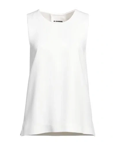 Jil Sander Woman Top White Size 6 Viscose