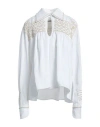 Jil Sander Woman Top White Size 6 Viscose, Linen In White