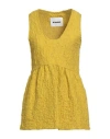 Jil Sander Woman Top Yellow Size 2 Cotton, Polyamide, Elastane