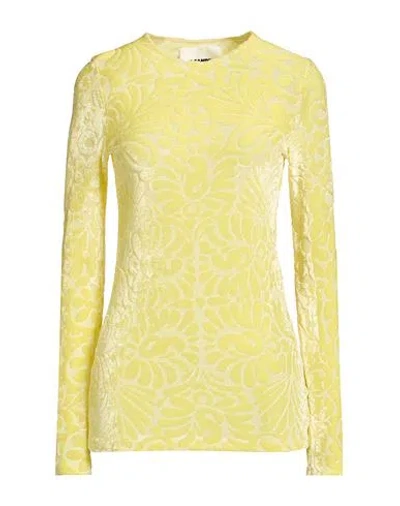 Jil Sander Woman T-shirt Yellow Size 6 Viscose, Polyamide, Elastane