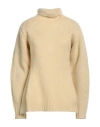 Jil Sander Woman Turtleneck Beige Size 2 Wool In Beige