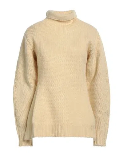Jil Sander Woman Turtleneck Beige Size 2 Wool