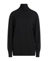Jil Sander Wool Sweater With Turtleneck And Ribbed Finish In Black