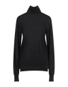 Jil Sander Woman Turtleneck Black Size 4 Cashmere, Virgin Wool, Silk