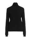Jil Sander Woman Turtleneck Black Size 4 Wool, Cotton