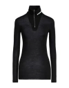 Jil Sander+ Woman Turtleneck Black Size Xs Polyester, Virgin Wool