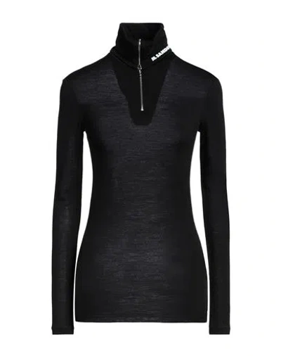 Jil Sander+ Woman Turtleneck Black Size Xs Polyester, Virgin Wool In Black