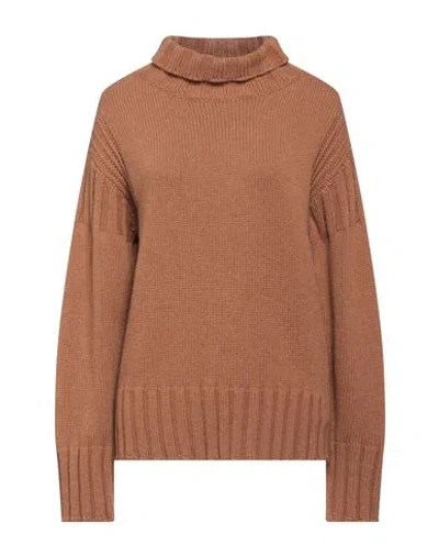Jil Sander Woman Turtleneck Brown Size 6 Cashmere
