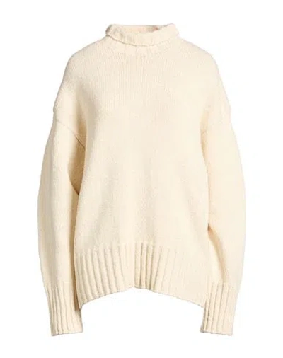 Jil Sander + Woman Turtleneck Cream Size 16 Wool, Silk In Neutral