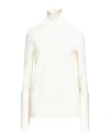Jil Sander Woman Turtleneck Cream Size 6 Viscose, Polyester