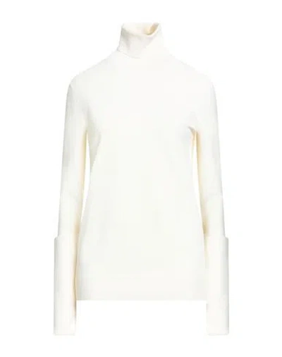 Jil Sander Woman Turtleneck Cream Size 6 Viscose, Polyester