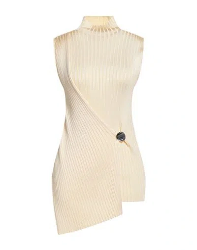 Jil Sander Woman Turtleneck Cream Size 8 Viscose, Polyamide, Elastane In White