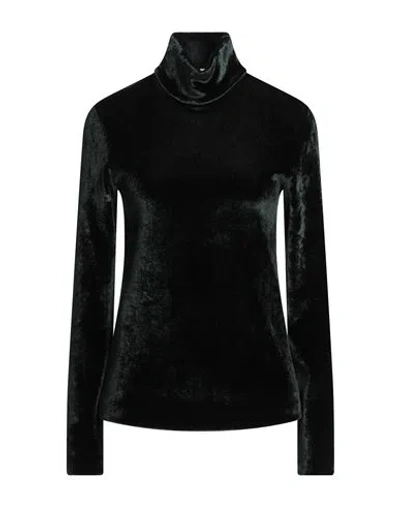 Jil Sander Woman Turtleneck Dark Green Size 6 Viscose, Virgin Wool, Polyamide, Elastane