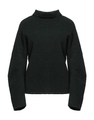 Jil Sander Woman Turtleneck Dark Green Size 6 Wool, Viscose, Polyamide, Elastane