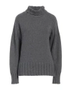 JIL SANDER JIL SANDER WOMAN TURTLENECK GREY SIZE 2 CASHMERE