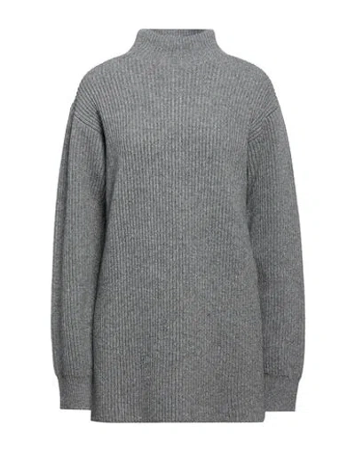 Jil Sander Woman Turtleneck Grey Size 2 Wool In Gray