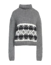 Jil Sander Gray Jacquard Turtleneck In 035 Medium Grey
