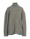 Jil Sander Woman Turtleneck Grey Size M Alpaca Wool, Wool, Virgin Wool, Polyamide
