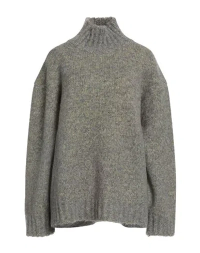JIL SANDER JIL SANDER WOMAN TURTLENECK GREY SIZE M ALPACA WOOL, WOOL, VIRGIN WOOL, POLYAMIDE
