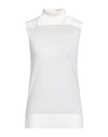 Jil Sander Woman Turtleneck Ivory Size 6 Virgin Wool, Polyamide, Elastane In White
