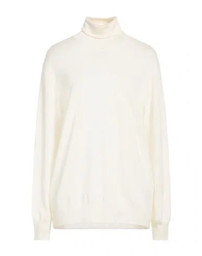 Jil Sander Woman Turtleneck Ivory Size 8 Wool In White