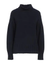 Jil Sander Woman Turtleneck Midnight Blue Size 4 Cashmere, Cotton, Polyester In Blue